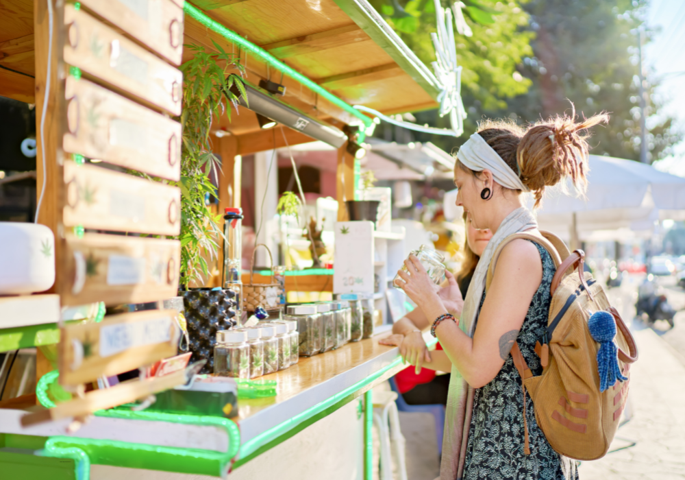 Cannabis Shop - Customers Purchasing Marijuana