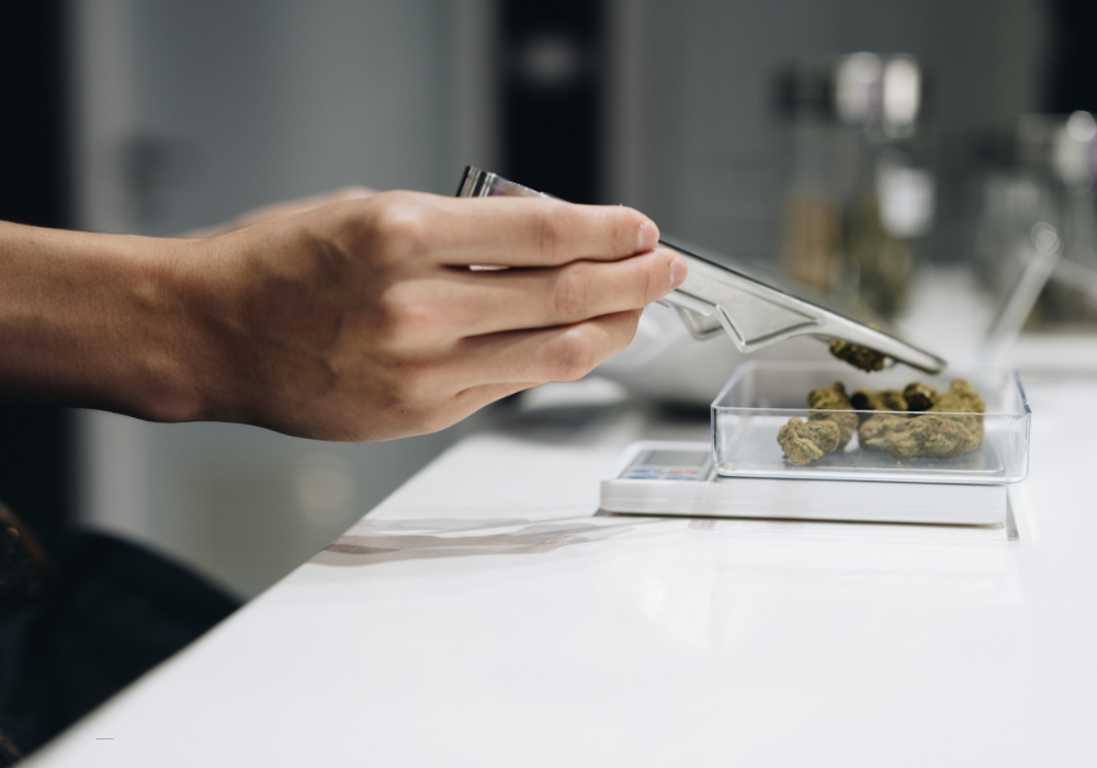 Worker selling licensed cannabis in Canada